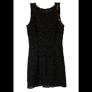 Reformation Sleeveless Sheer Lace Witchy Gothic Dress XS WOMENS Black Knee